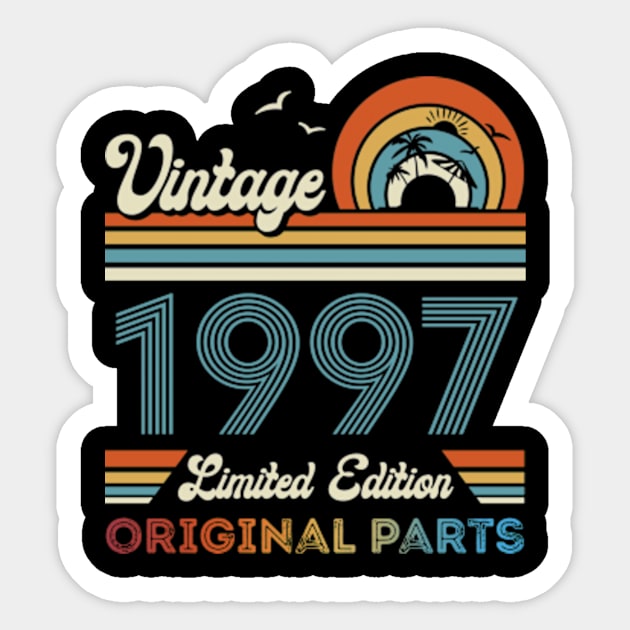 Vintage 1997 27th Birthday Gift For Men Women From Son Daughter Sticker by Madridek Deleosw